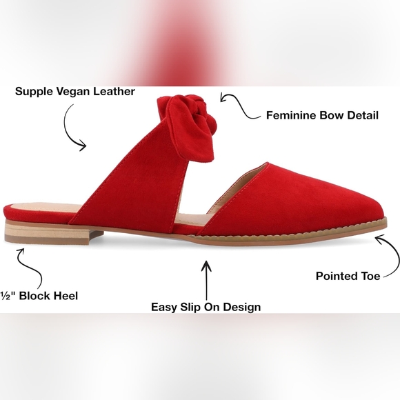 Journee Collection Telulah Red Vegan Mule slip on shoe Size 8 - Picture 3 of 10